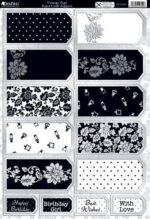 Kanban VINTAGE TAGS Paper Craft Foil DieCut Card Topper 14pc