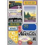 Reminisce Jet Setters NEVADA DieCut Stickers 17pc