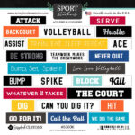 Scrapbook Customs 6X6 VOLLEYBALL WORDBITS STICKER 25pc
