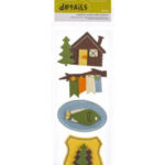 Camp American Crafts RIVER Layered 3D Stickers 4pc