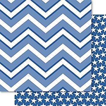 image_eafe2499-5fb7-48eb-8aef-497b496aeaaf.jpg Bella Blue Fusion Paperz CHEVRON 12"X12" Scrapbook Paper - Image 1