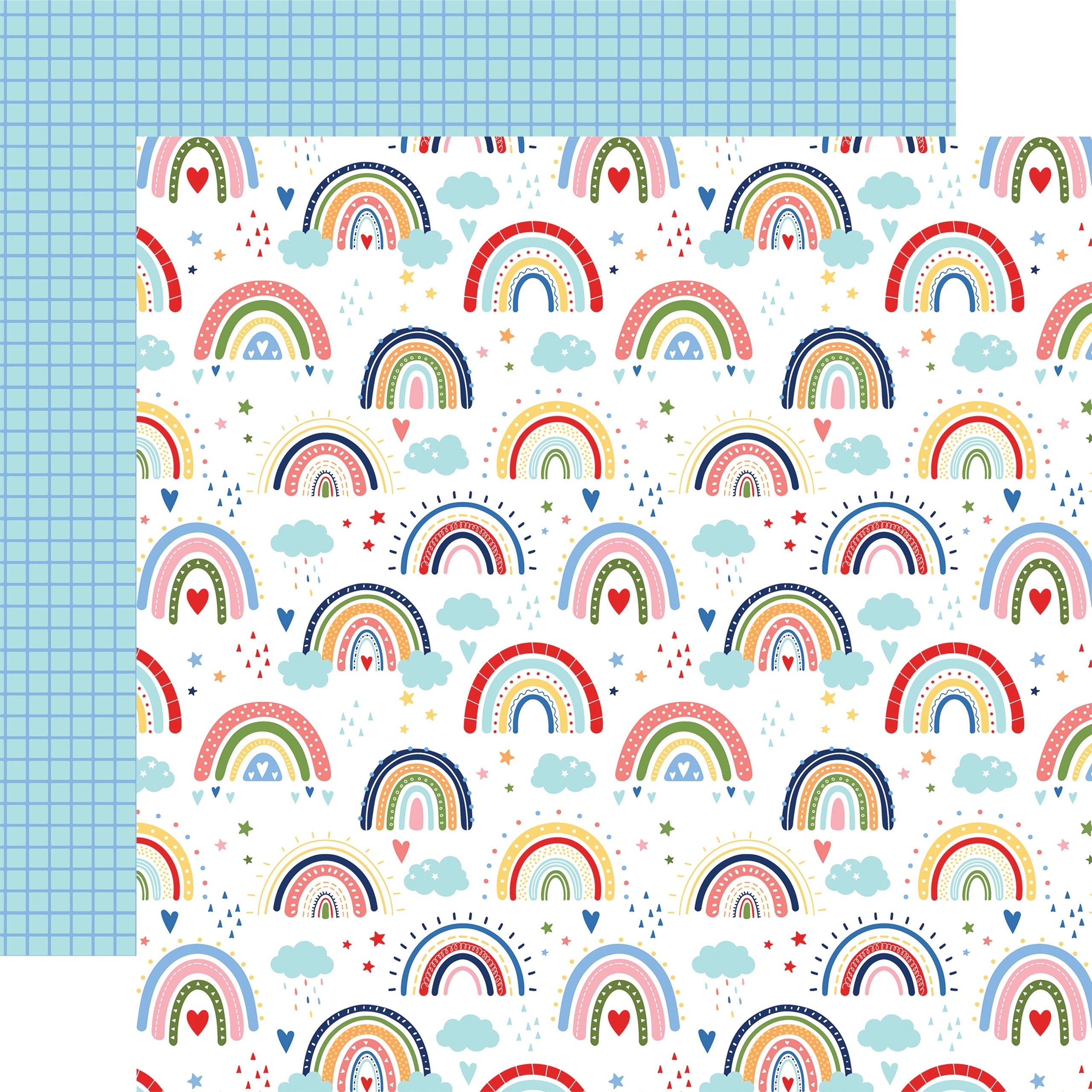 image_eb096b49-89f9-428b-b6ea-43089656735a.jpg Echo Park My Favorite SUMMER RAINBOWS 12"X12" Scrapbook Paper - Image 1