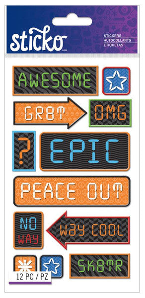image_eb4df6c5-390b-4637-a6b3-37544f4779b1.jpeg Sticko BOYS ICON & WORDS Get Inspired Stickers 12pc - Image 1