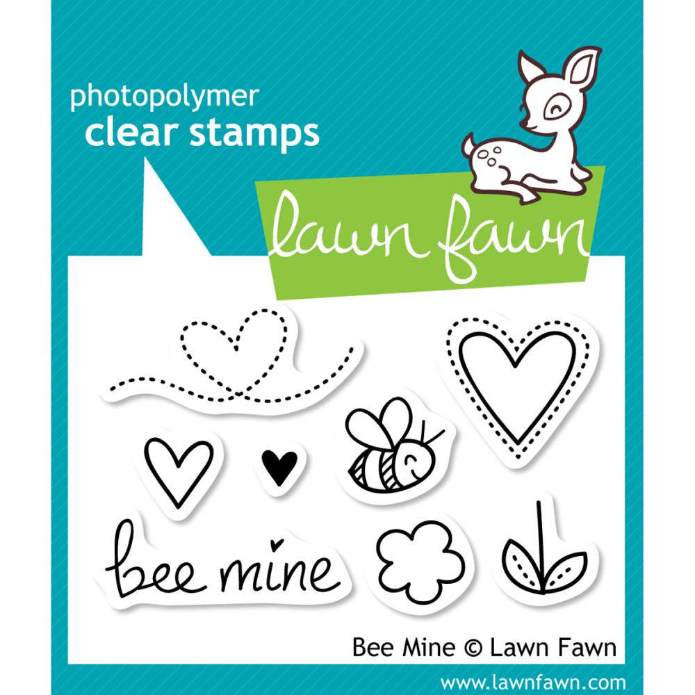 image_eb765f41-0d1e-4386-8380-b4c21d076307.jpeg Lawn Fawn BEE MINE Clear Stamps 3"X2" 8pc - Image 1