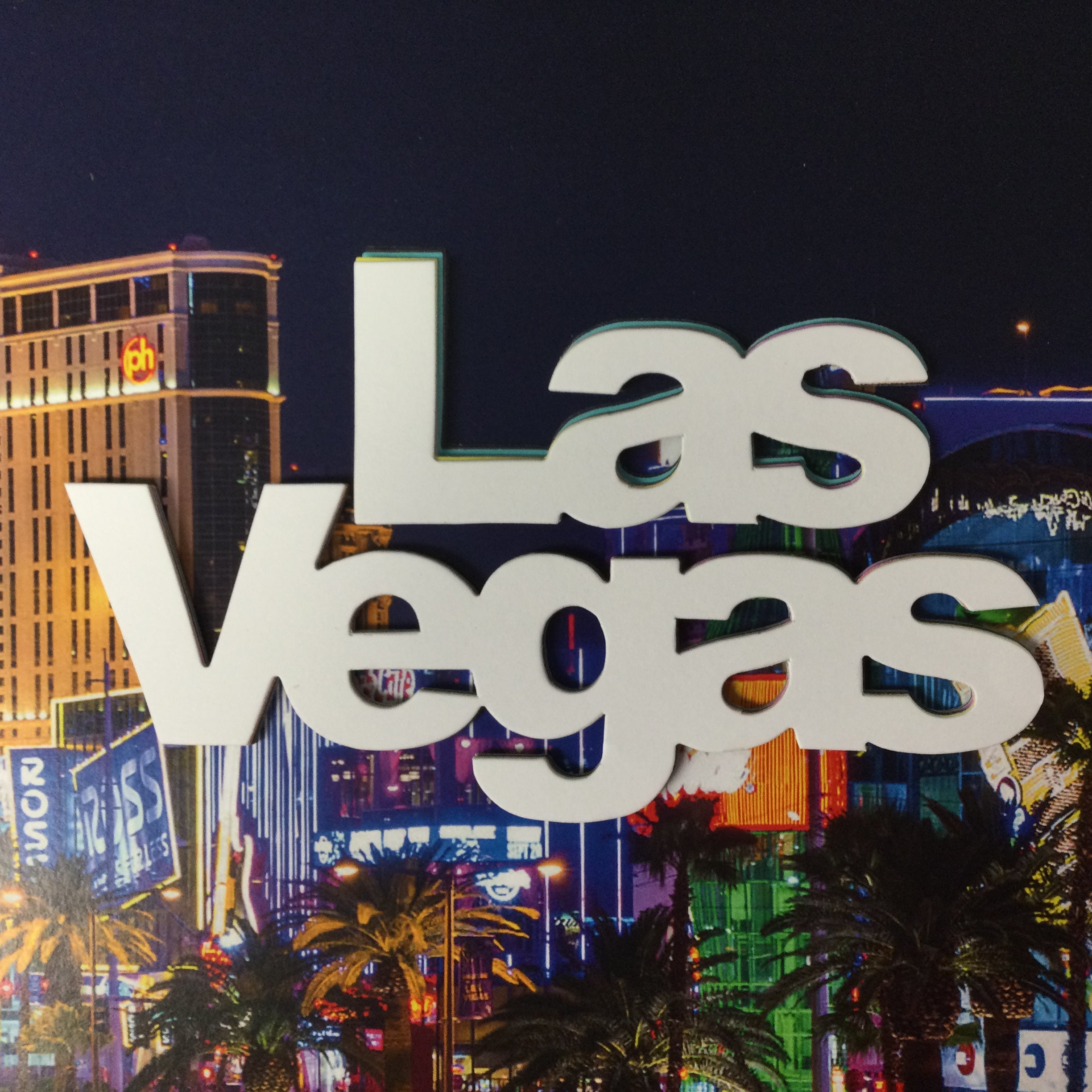 image_ee5de9a6-1eff-4f9c-808f-bb9d0ae88a02.jpg LAS VEGAS 2pc DieCut Scrapbook Die Cut Title - Image 1