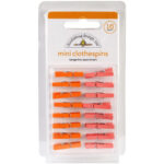 Doodlebug TANGERINE Mini Clothespins 16pc