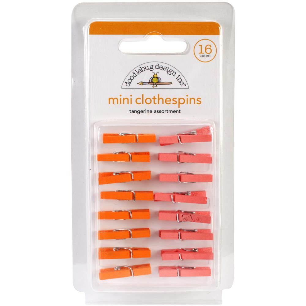image_ef06f924-1d33-4634-ace6-ef14d418ec10.jpeg Doodlebug TANGERINE Mini Clothespins 16pc - Image 1