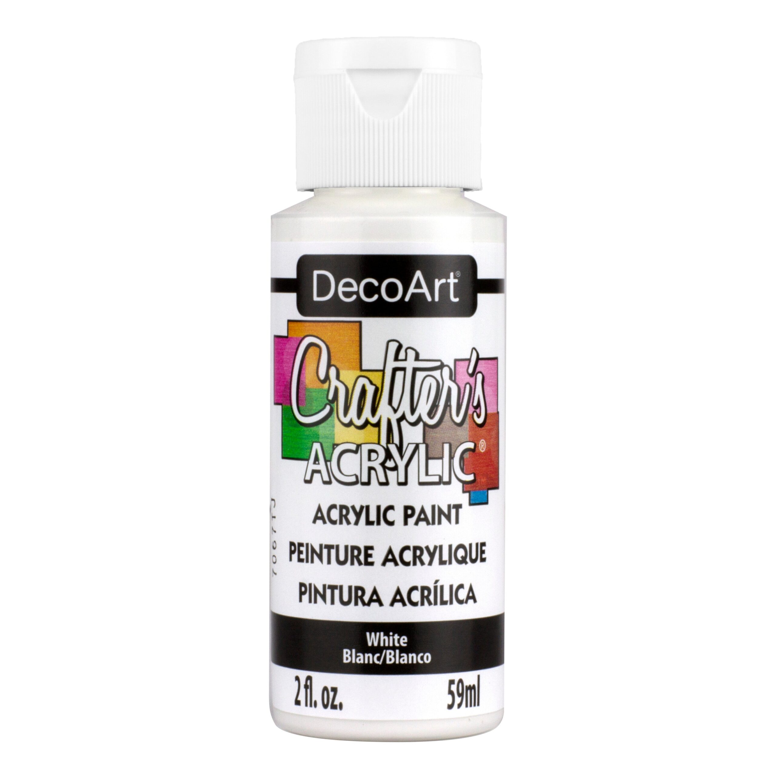 image_f1fcdd5c-2d63-44f4-b300-b071cf32ac78.jpg DecoArt Crafter's Acrylic WHITE Acrylic Paint 2oz - Image 1