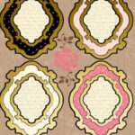 Kanban VINTAGE FRAMES DieCut Photo Card Toppers 8pc