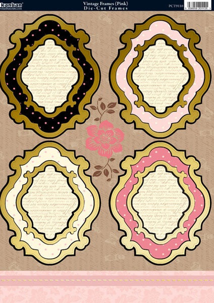 image_f305af6e-fda2-427a-b0d8-ed758928811f.jpg Kanban VINTAGE FRAMES DieCut Photo Card Toppers 8pc - Image 1