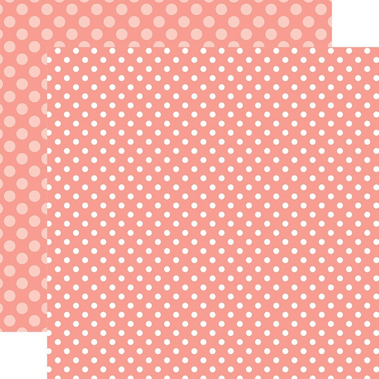 image_f42532e6-6b7e-4c58-aedf-93f47f5ba9bd.jpg Echo Park Dots & Stripes CORAL REEF 12"X12" Scrapbook Paper - Image 1