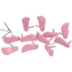 Eyelet Outlet PINK FEET Brads 12pc