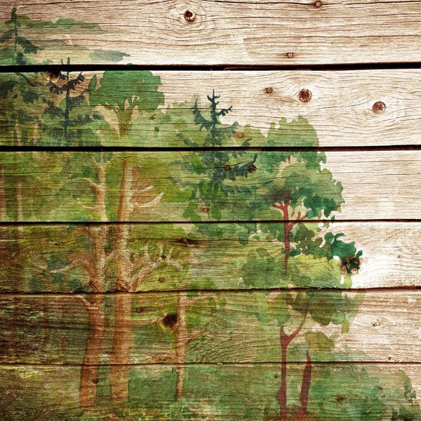 image_f5a12ff8-2390-4336-8b73-17646538e75e.jpeg WOOD PLANK FOREST 12"X12" Scrapbook Paper - Image 1