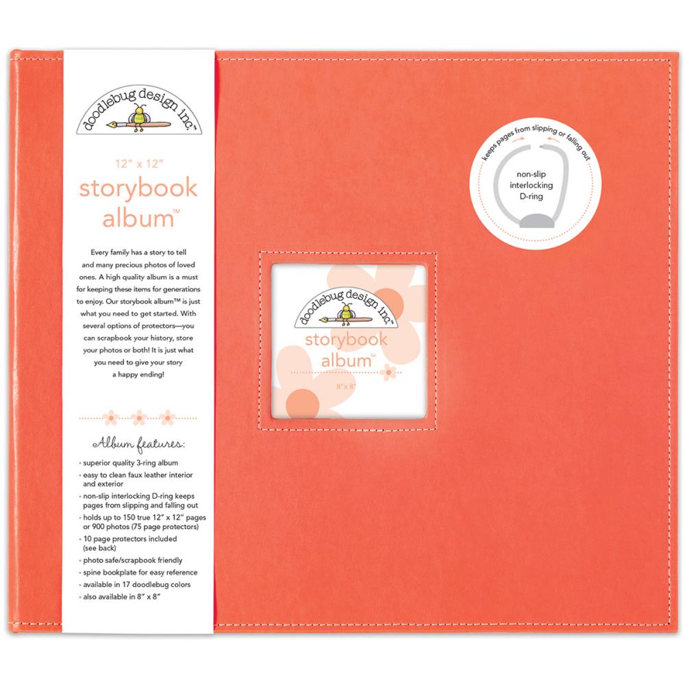 image_f67c32f5-0d1f-413b-a868-13713c5f3fb2.jpg Doodlebug STORYBOOK ALBUM CORAL 12”X12” D-Ring Scrapbook - Image 1