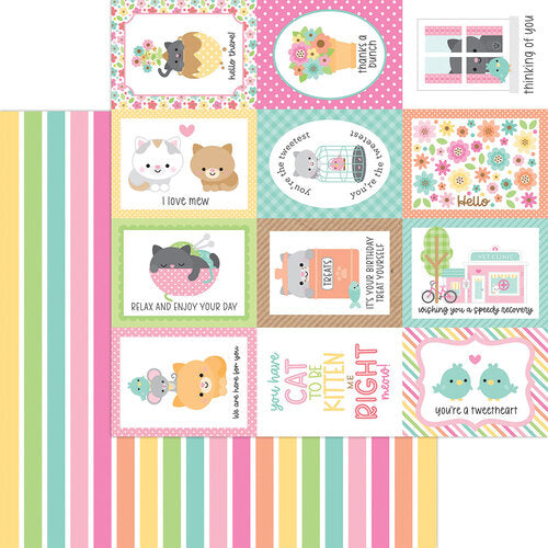image_f692266b-03ac-448e-ac74-42aa33b12144.jpg Doodlebug PRETTY KITTY CAT NAP 12"X12" Cardstock Paper - Image 1