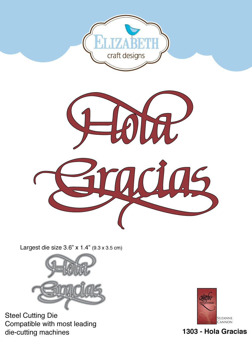 image_f73c920f-80d9-4588-bf2e-e422579fd53b.jpg Elizabeth Craft HOLA GRACIAS Steel Cutting Die - Image 1