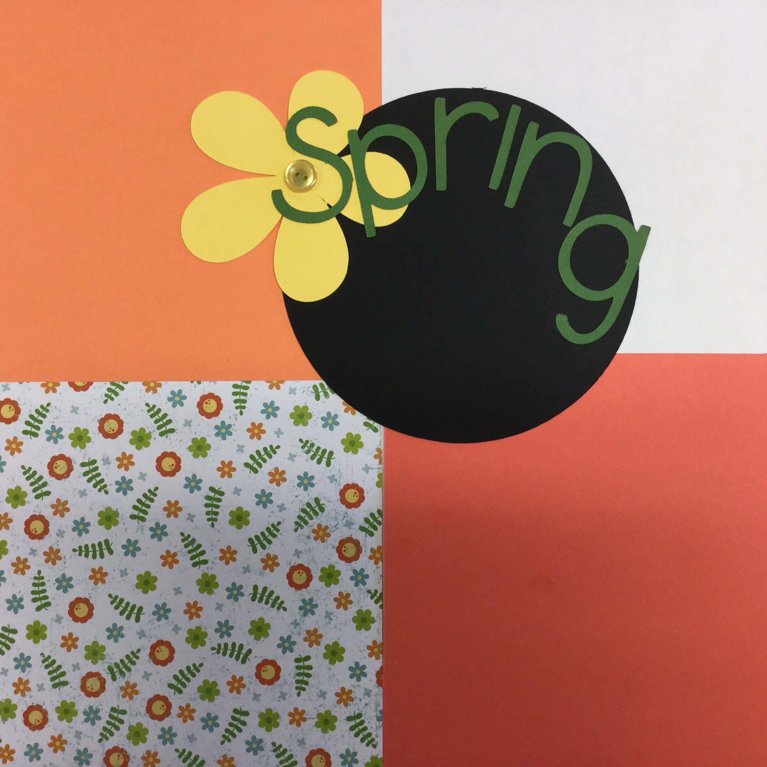 image_f749564b-f0e5-4997-a4bb-b9b1458803d8.jpg Premade Scrapbook Pages SPRING ORANGE (1) 12"x12" Layout - Image 1