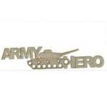 Military Fabscraps ARMY HERO Die-Cut Chipboard Word