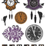 Kaisercraft Printed Chipboard 13th HOUR Halloween Clocks Dominoes Sheet 6"X10"