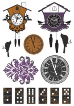 Kaisercraft Printed Chipboard 13th HOUR Halloween Clocks Dominoes Sheet 6"X10"