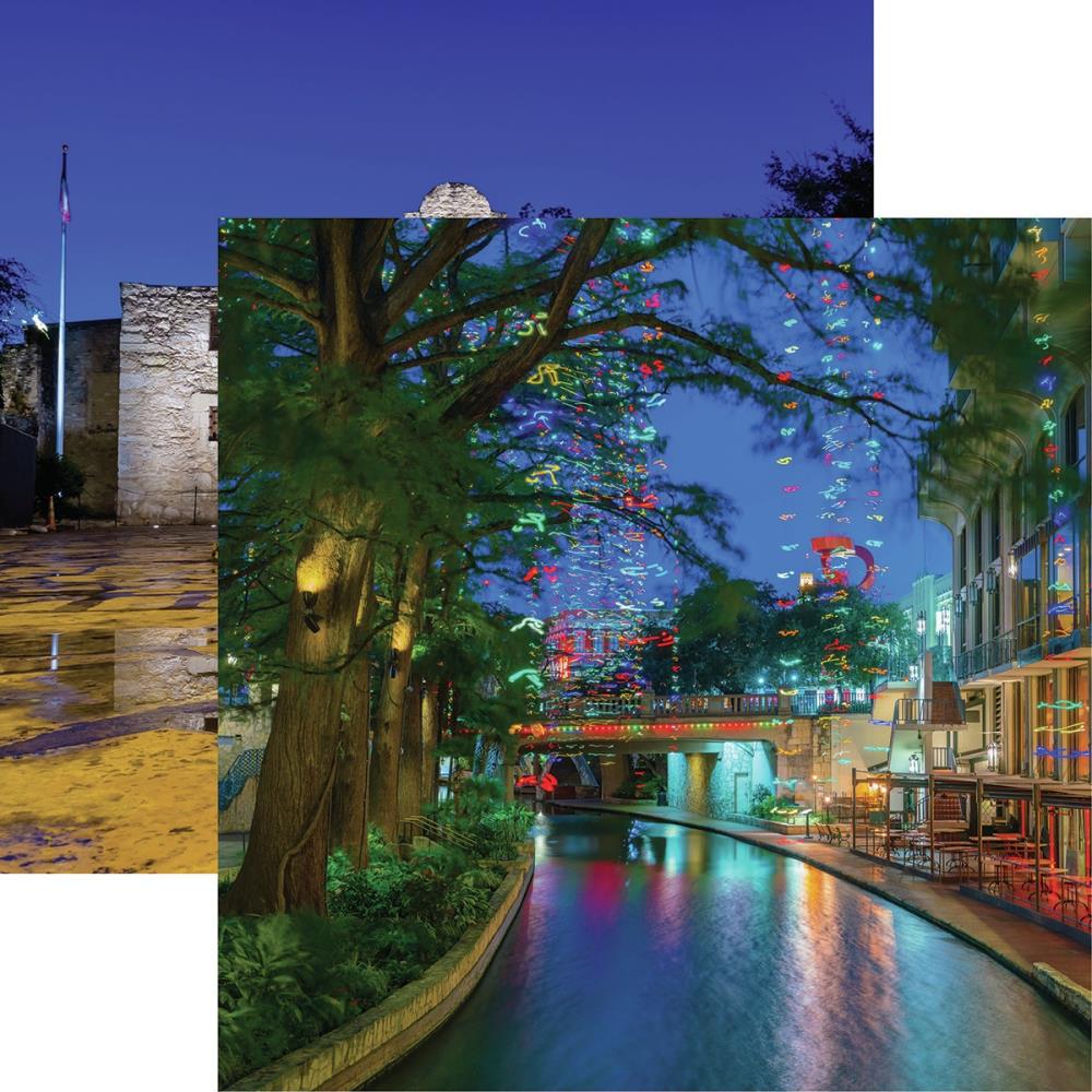 image_f8c8efbb-3ed9-4c8a-8a5a-30581b06edaf.jpg Reminisce Texas RIVER WALK 12X12 Scrapbook Paper - Image 1