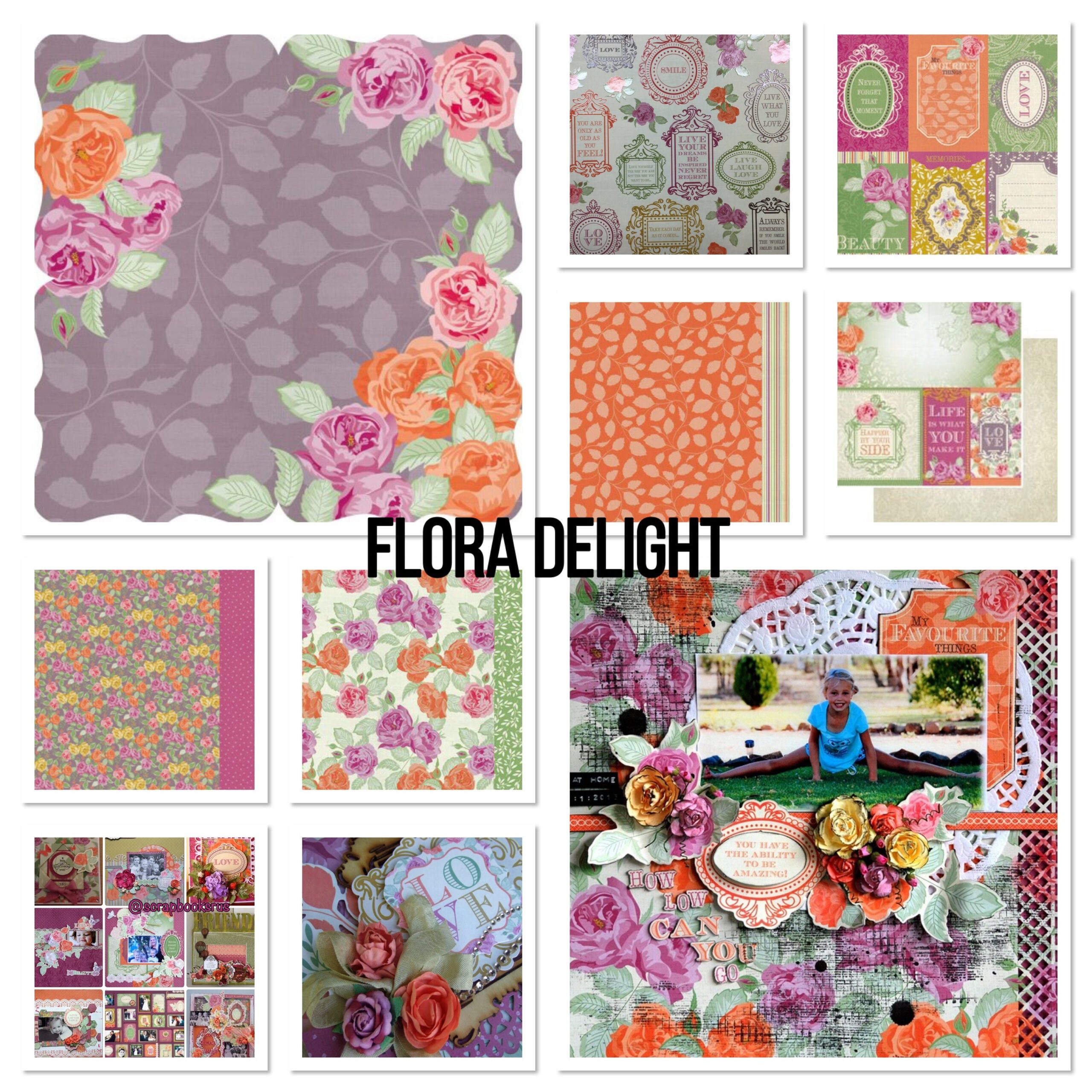 image_f907202d-7204-4df1-a005-d48bf77670fc.jpg Kaisercraft FLORA DELIGHT Scrapbook Kit 12"X12" 12 Sheets - Image 1