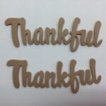Faux Leather Word THANKFUL Fall Scrapbook Title 1pc - Image 2