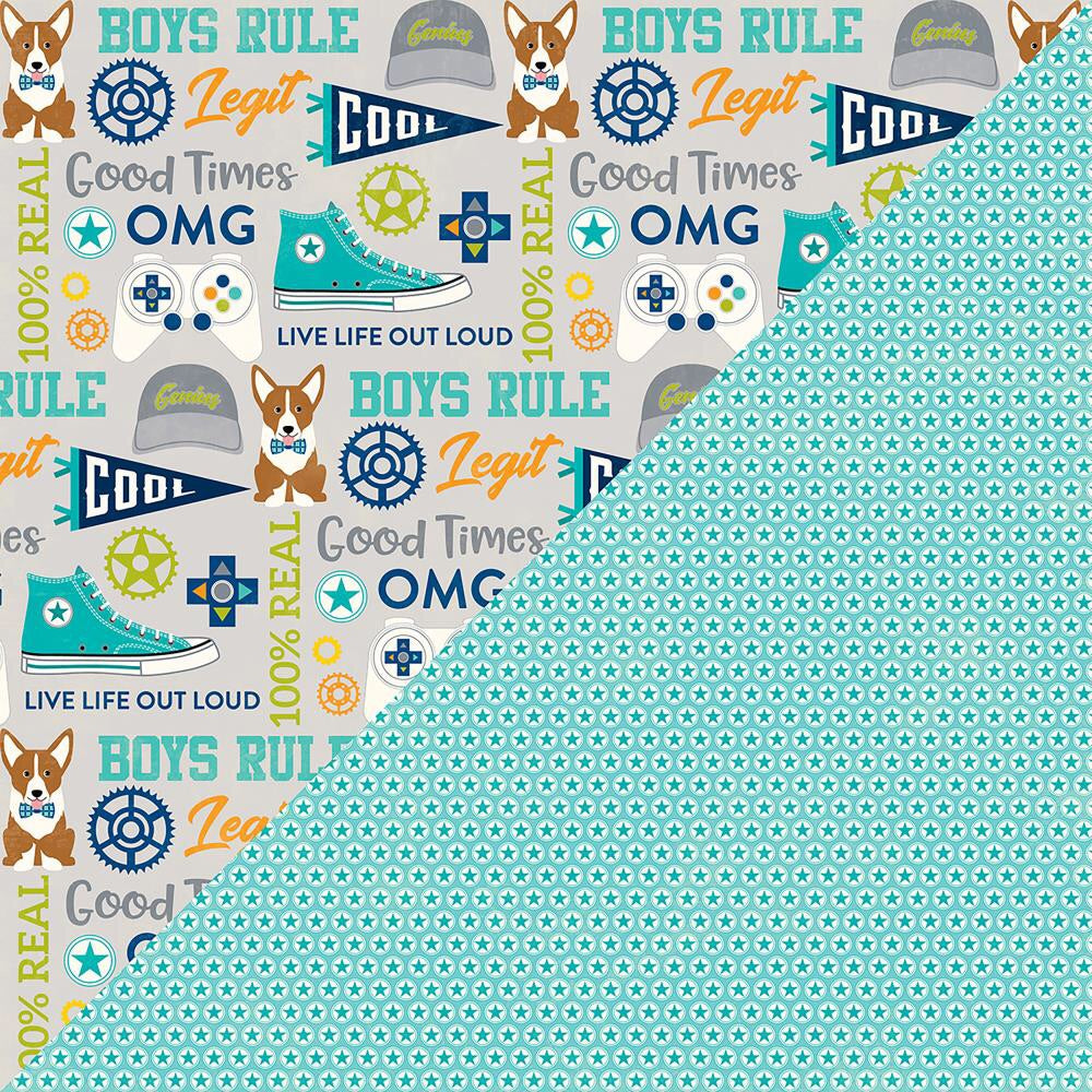 image_f9e8e023-6303-43cc-b12e-b45572c9a121.jpg Jillibean Soup 2 Cool for School BOYS RULE 12x12 Paper - Image 1