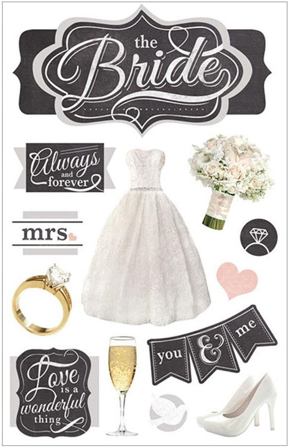 image_fa6cd3b1-b231-4a84-a86c-074fd76948d1.jpeg Paper House THE BRIDE 3D Stickers 13pc - Image 1