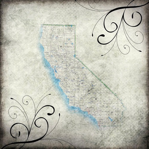 image_fb720203-c92c-4129-921b-d3a2b5634f5f.jpg CALIFORNIA TRAVEL 12"X12" Scrapbook Paper Sheet 34671 - Image 1