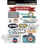 Scrapbook Customs OFFICIALLY RETIRED STICKERS 11pc Retirement