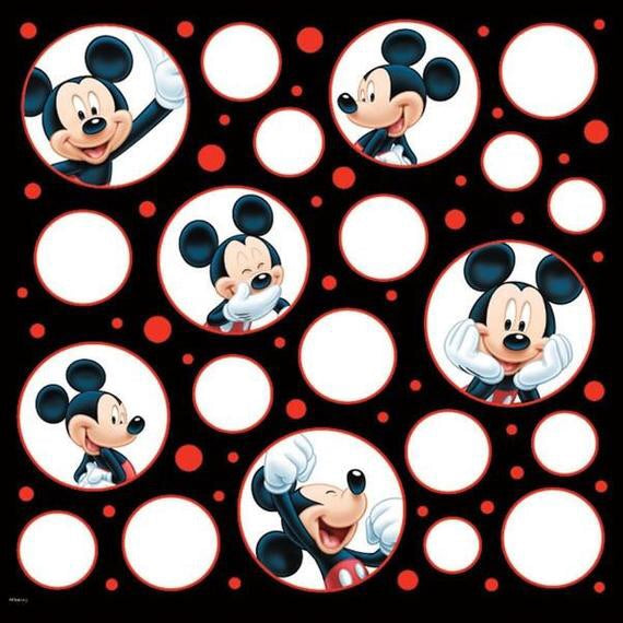 image_fe9fdb33-4386-42e6-b3cd-68b713a16569.jpg Disney MICKEY MOUSE POSES DS 12"X12" Scrapbook Paper - Image 1
