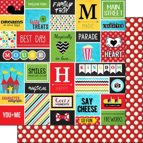 image_ff34804c-243b-41b4-babf-160aa907d0cf.jpg Disney MAGICAL ADVENTURE COLLAGE DS 12"X12" Scrapbook Paper - Image 1