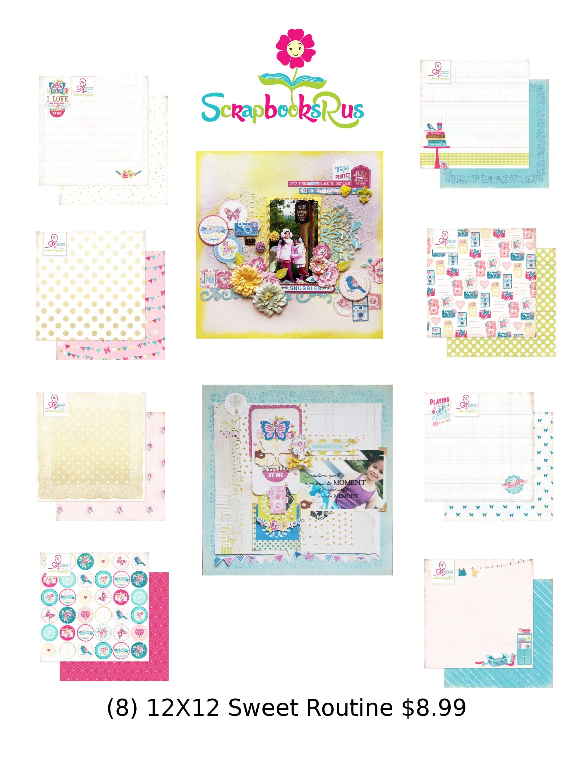sweetroutine.jpg Webster's Pages SWEET ROUTINE Paper Kit 8pc - Image 1