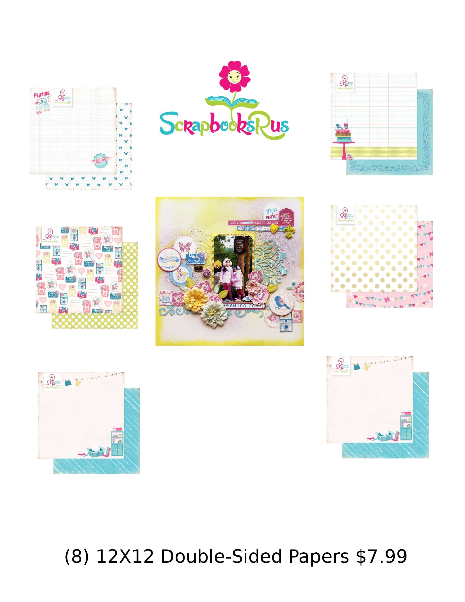 sweetroutineb_023d62d4-9bcb-4055-b027-e3ced42d49ec.jpg Webster's Pages SWEET ROUTINE Paper Kit 8pc B - Image 1