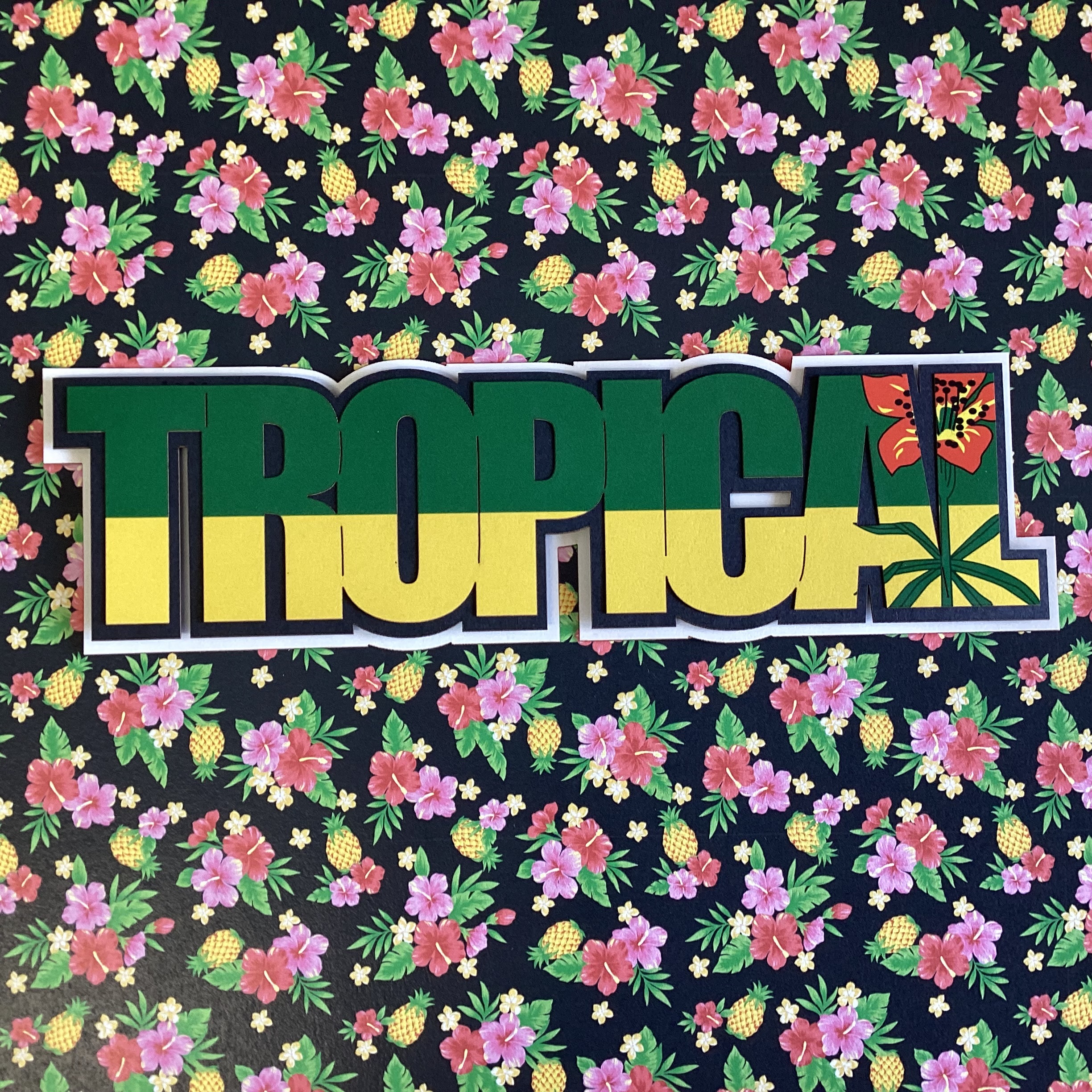 Scrapbook Customs Tropical Green Scrapbook Customs TROPICAL GREEN Flag Word Title - Image 1