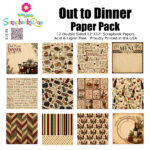 Scrapbooksrus OUT TO DINNER 12"X12" Scrapbook Paper Pack