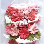 49 and Market ROYAL POSIES PASSION PINK Handmade Paper Flowers 9pc